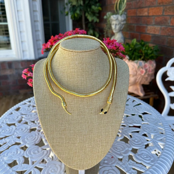 Anthropologie Gold Serpent Necklace - Picture 15 of 16